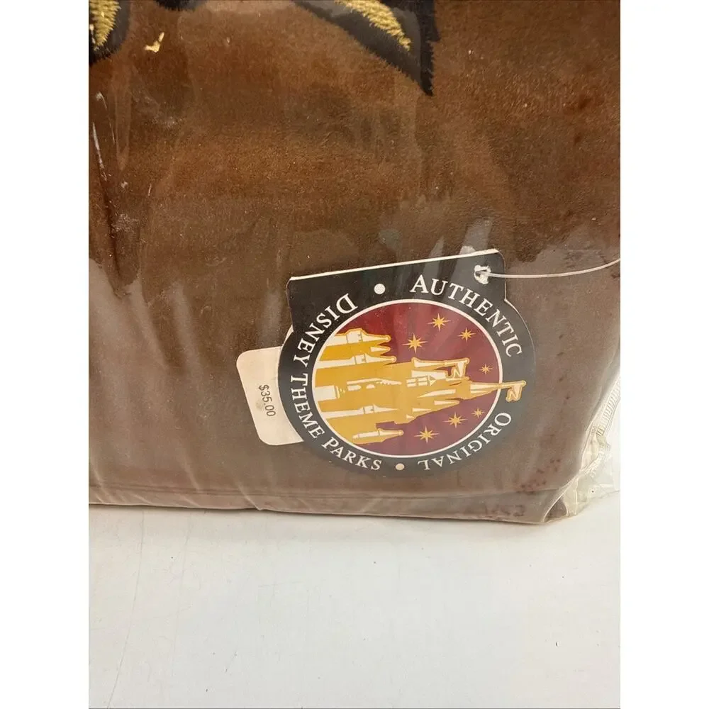 Vtg Disney 1971 Collectible Throw Blanket Brown Faux Suede Mickey Mouse 50x60